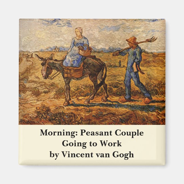Aimant Bonjour, Couple paysan par Vincent van Gogh (Devant)