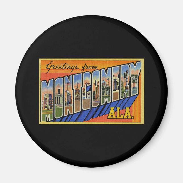 Aimant Bonjour de Montgomery Alabama (Devant)