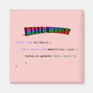 Aimant Bonjour geek Java de salutation du monde
