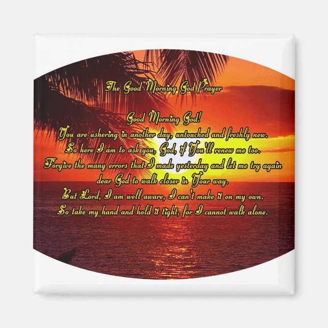 Aimant Bonjour, prière de Dieu (Devant)