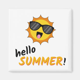 Aimant Bonjour Summer Sun avec lunettes de soleil