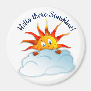 Aimant Bonjour Sunshine Magnet, Soleil Souriant
