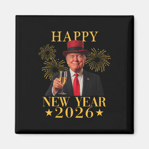 Aimant Bonne année 2026 Drôle de président Trump Feu d'ar