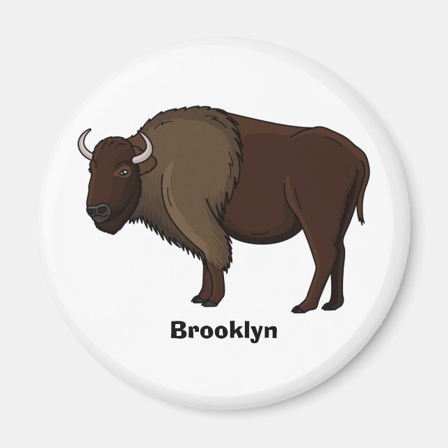 Aimant Bonne illustration de bison américain (Devant)