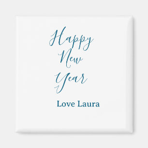 Aimant Bonne nouvelle année ajouter nom amour bleu simple
