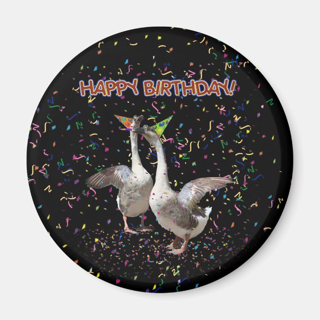 Aimant Bonne Oie d'anniversaire (Devant)