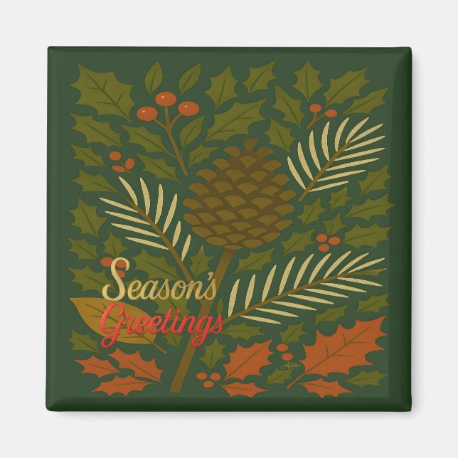 Aimant Bonnes Fêtes d'automne et d'hiver (Devant)