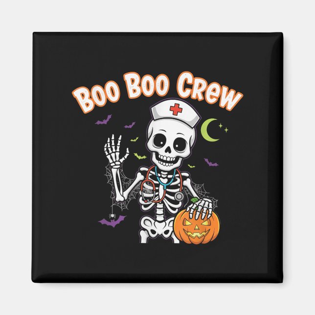 Aimant Boo Boo Infirmière d'équipage Halloween drôle Skel (Devant)