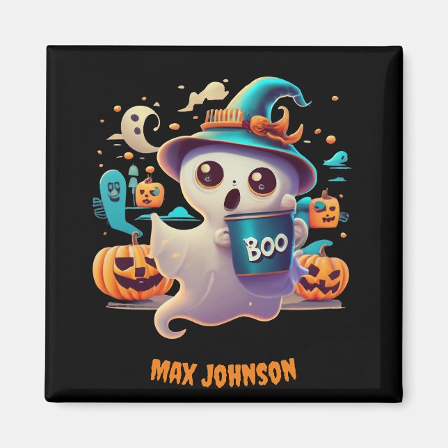 Aimant Boo ! Halloween - Monster Mash Orange Black (Devant)