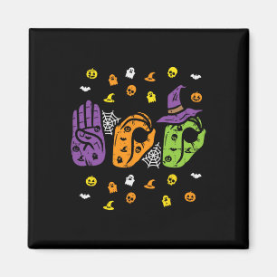 Aimant Boo Hands American Sign Language Pride ASL Hallowe