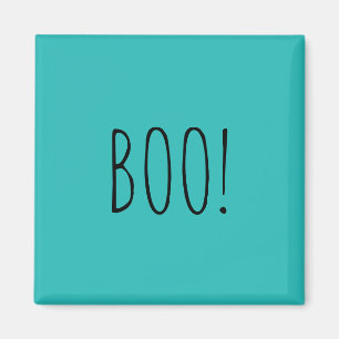 Aimant Boo turquoise simple typographie drôle mignon Hall