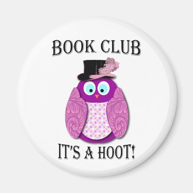 Aimant Book Club - It's A Hoot - Design rose (Devant)