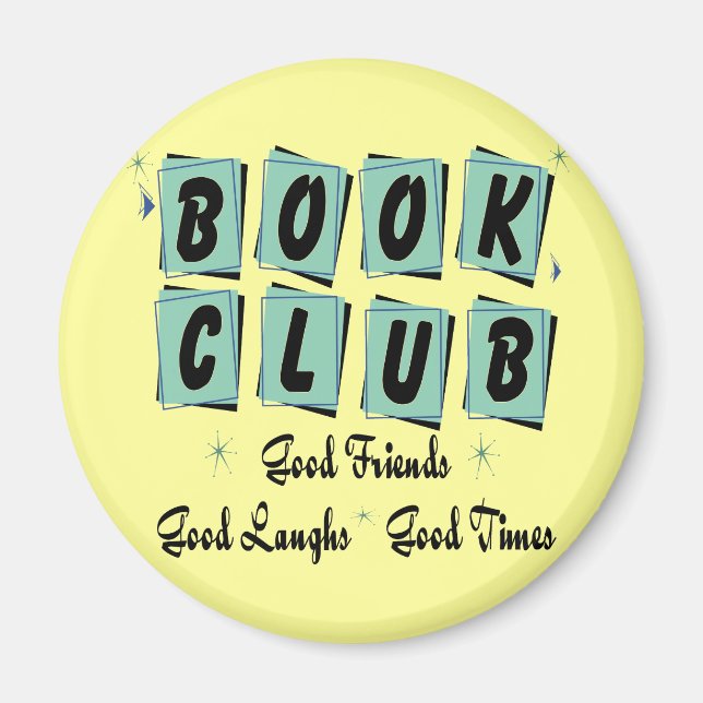Aimant Book Club Retro - Good Friends, Times and Laughn (Devant)