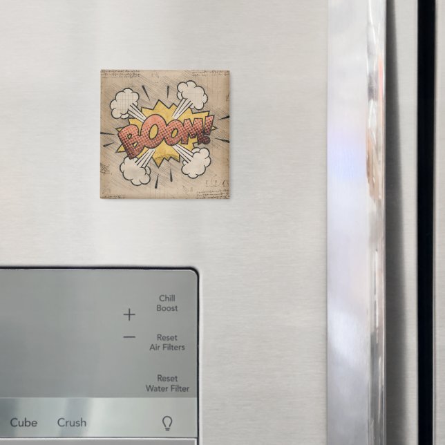 Aimant BOOM ! Livre de bande dessinée vintage Steampunk P (In situ (réfrigérateur))