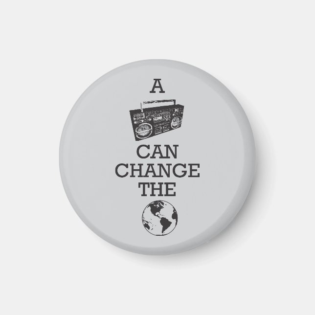 Aimant Boombox peut changer le monde (Devant)