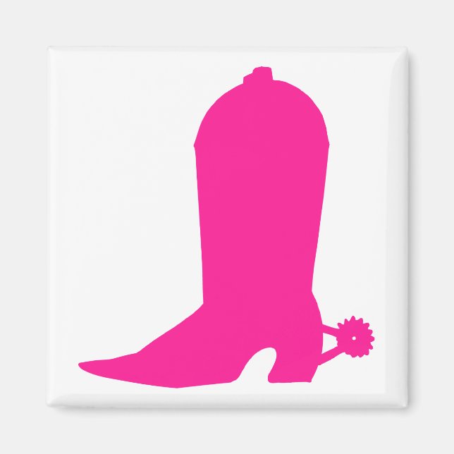 Aimant Boot de cowgirl rose (Devant)