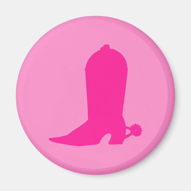 Aimant Boot rose pour cowgirl (Devant)