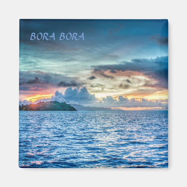 Aimant Bora Bora Sunset face à l'océan (Devant)