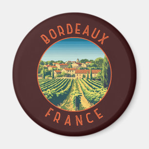 Aimant Bordeaux France Rétro Cercle Distressé