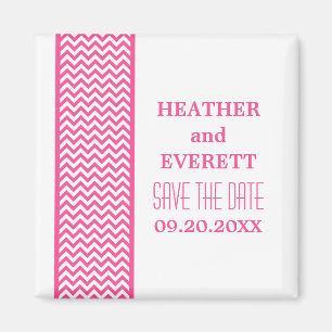 Aimant Bordure Chevron rose Enregistrer l'aimant Date