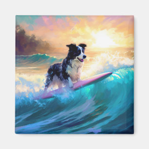 Aimant Bordure Collie Beach Plage Plage Plage de surf Pei