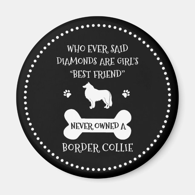 Aimant Bordure Collie chien animal de compagnie meilleur  (Devant)