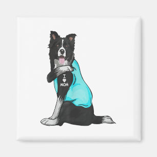 Aimant Bordure Collie I Love Maman Tattoo Vêtements Chien