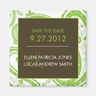 Aimant Bordure Paisley - Enregistrer La Date