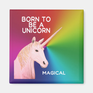Aimant Born to Be a Unicorn Statue Head Magical Rainbow