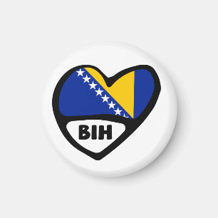 Aimant Bosnie-Herzégovine Code du pays Coeur du drapeau 