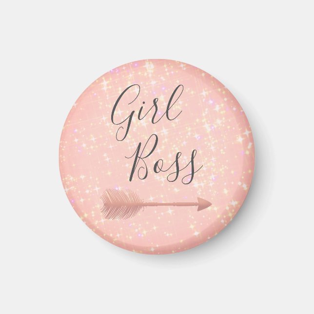 Aimant Boss fille Parties scintillant rose (Devant)