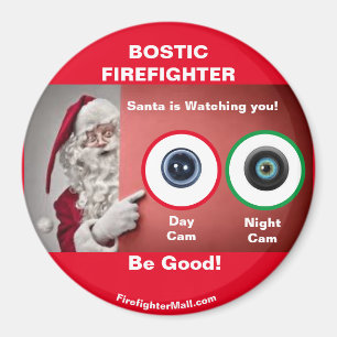 Aimant BOSTIC FIREFIGHTER Père Noël regarde