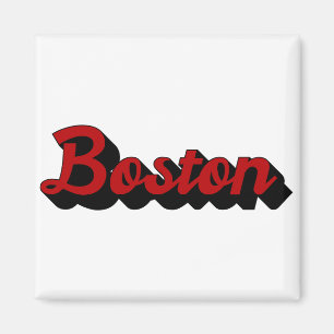 Aimant Boston rouge et noir