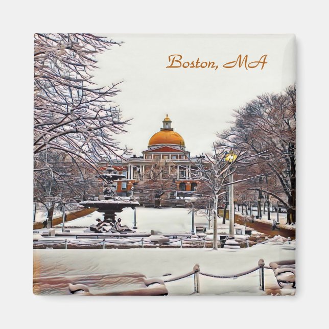 Aimant Boston State House en hiver 9870 (Devant)