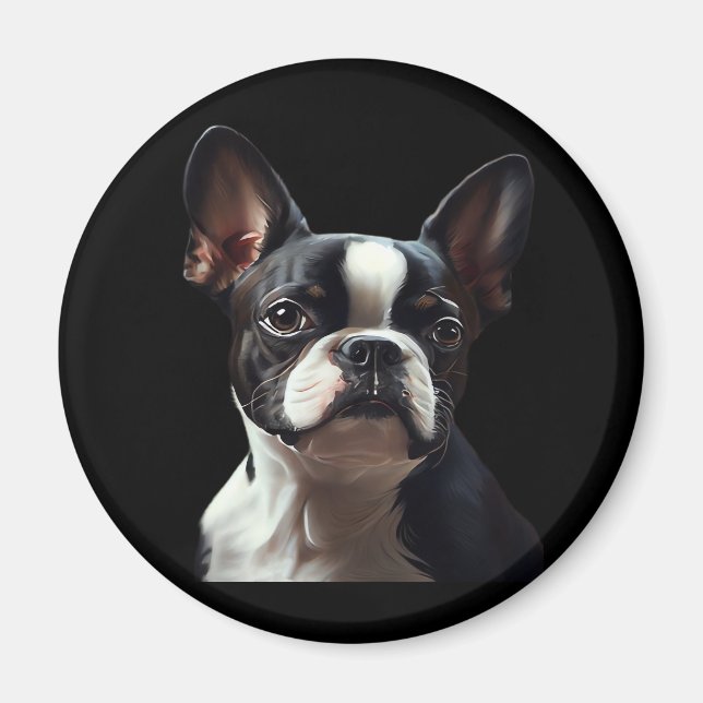Aimant Boston Terrier - Huile Peinture classique T-shirt (Devant)