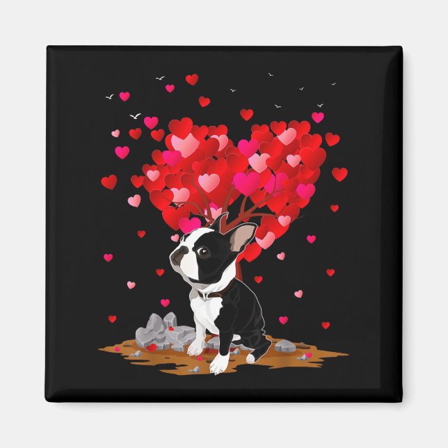 Aimant Boston Terrier Lover Heart Shape Boston Terrier Va (Devant)
