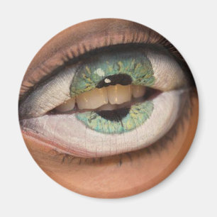 Aimant Bouche aux yeux verts