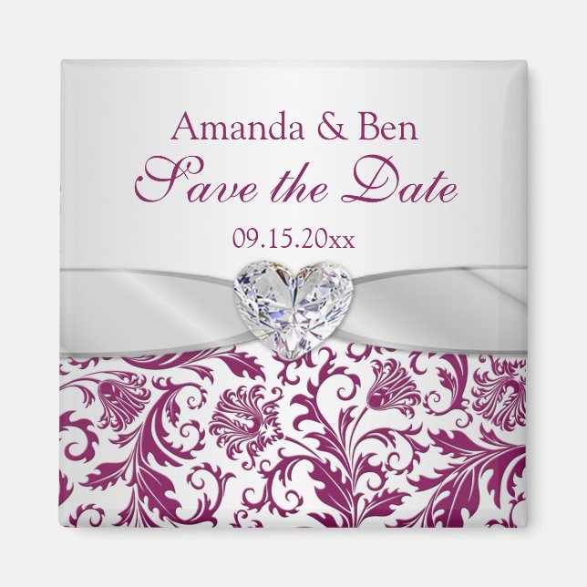 Aimant Boucles florales violettes damas Enregistrer l'aim (Devant)