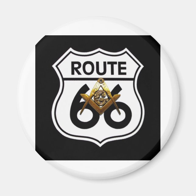 Aimant Bouclier Masonic Route 66 (Devant)