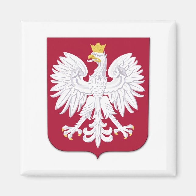 Aimant Bouclier rouge de l'aigle polonais (Devant)