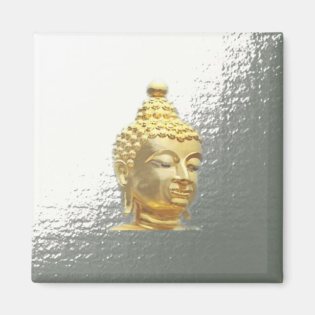 Aimant bouddha en argent (Devant)