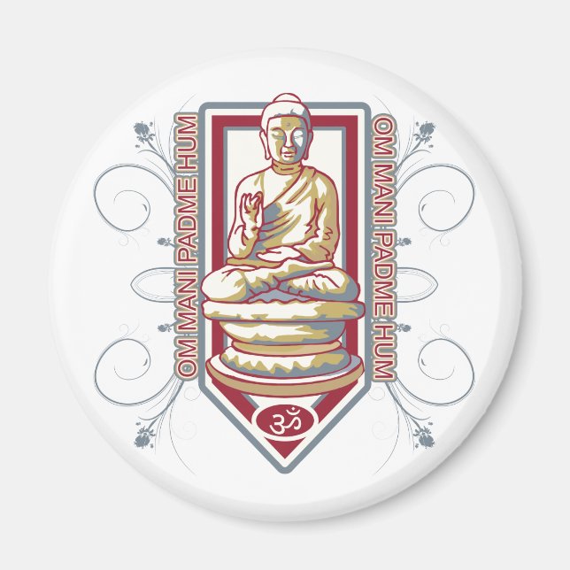 Aimant Bouddha Om Mani Padma Hum (Devant)
