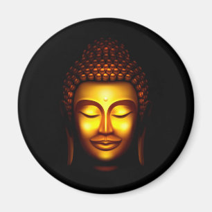 Aimant Bouddha Seigneur Sourire Or et Noir