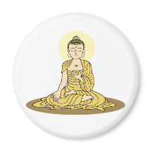 Aimant Bouddha Sérénité dorée
