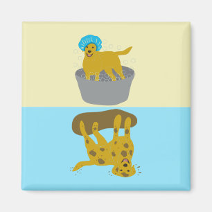 Aimant Boueux / Chien pendant le bain Funny Clean Dirty L