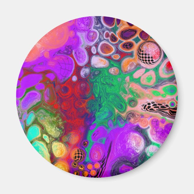 Aimant Bouffée de couleurs Digital Fluid Art (Devant)