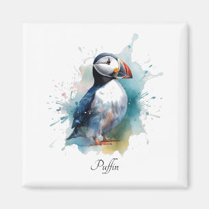 Aimant Bouffon mignon en aquarelle bleue, personnalisable