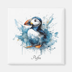 Aimant Bouffon mignon en aquarelle bleue, personnalisable