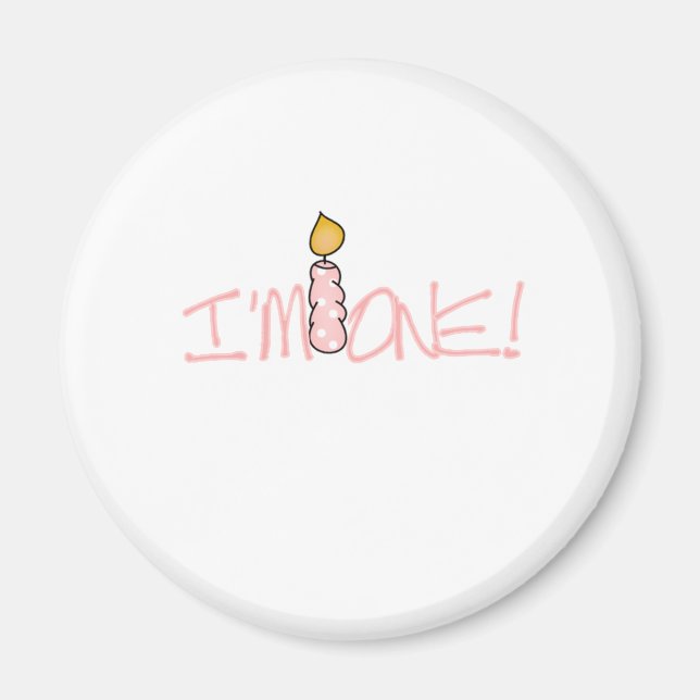 Aimant Bougie rose Je suis un anniversaire (Devant)
