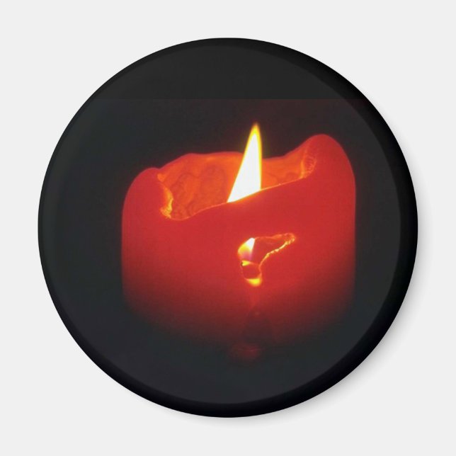 Aimant - Bougie rouge avec flamme (Devant)